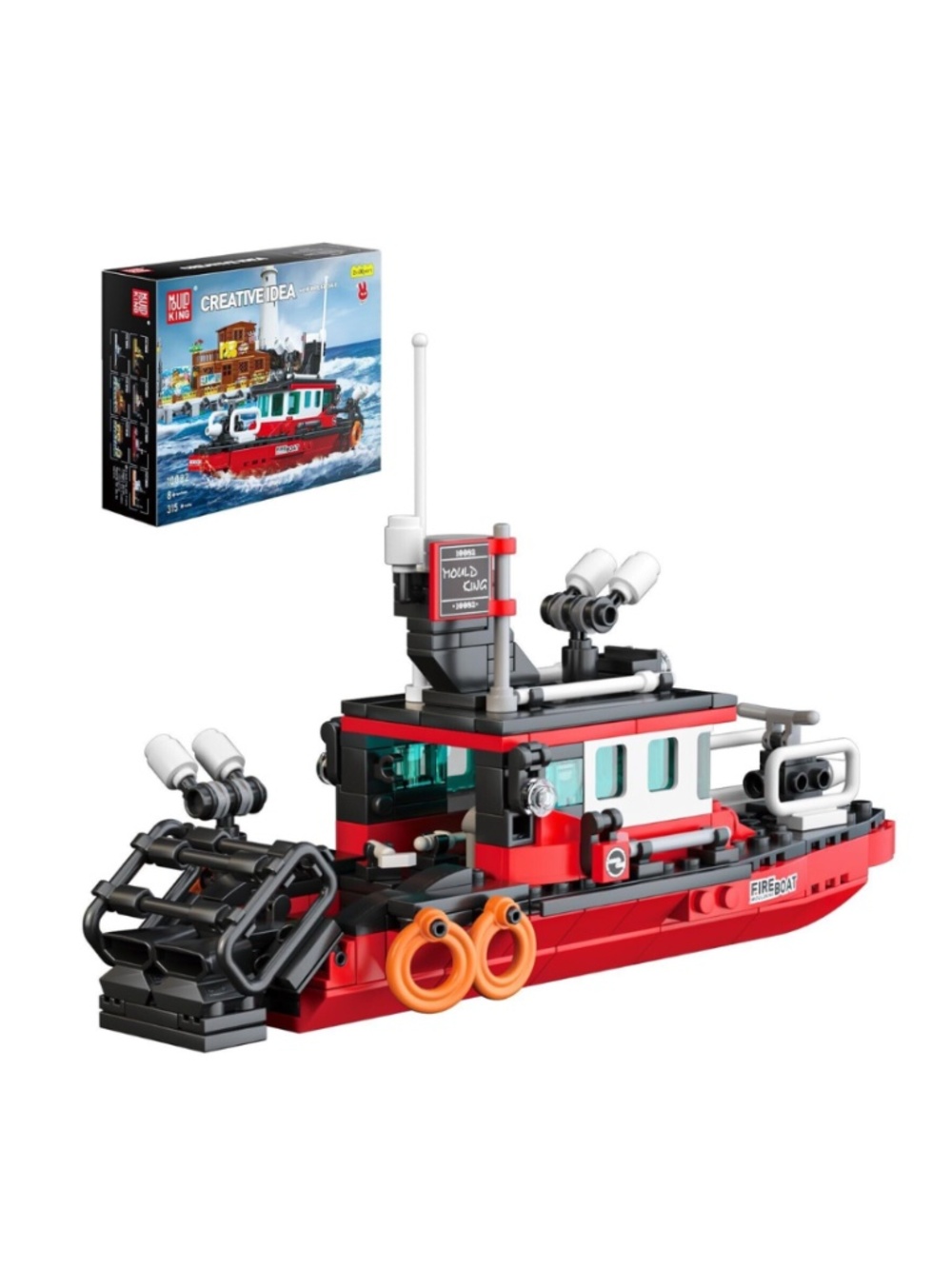 Mould King Fire Boat Building Block Set Emergency Police Boat 315 PCS New Sealed